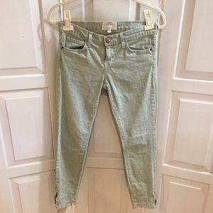 Current Elliott Blue & White Striped Jeans w/ Zip Cuffs